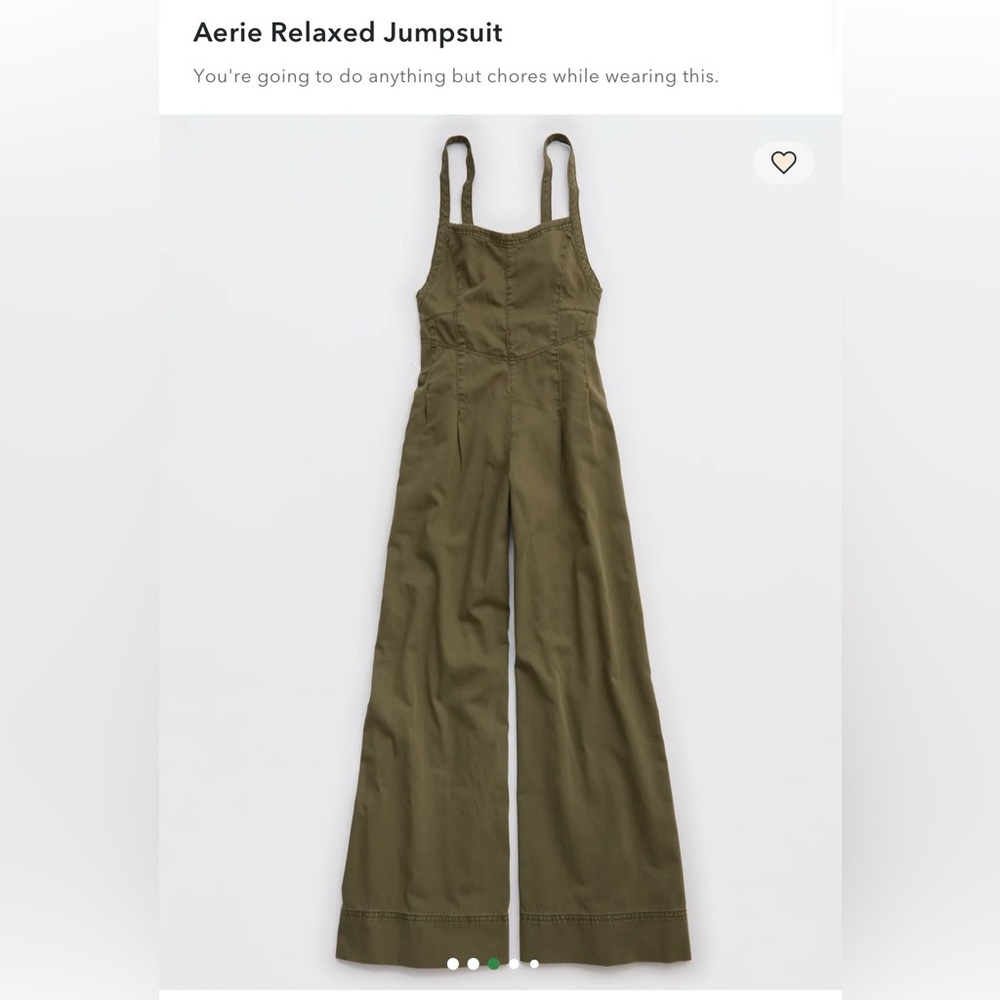 Aerie Olive Green Relaxed Jumpsuit
